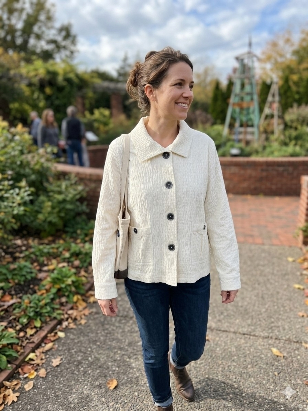 ​Habitat Clothes To Live In White-cream Textured Seersucker